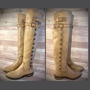 Sam Edelman Tan Leather Over Knee Military Boot 9